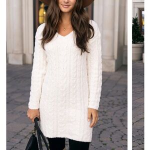Grace & Lace Cream V-Neck Sweater